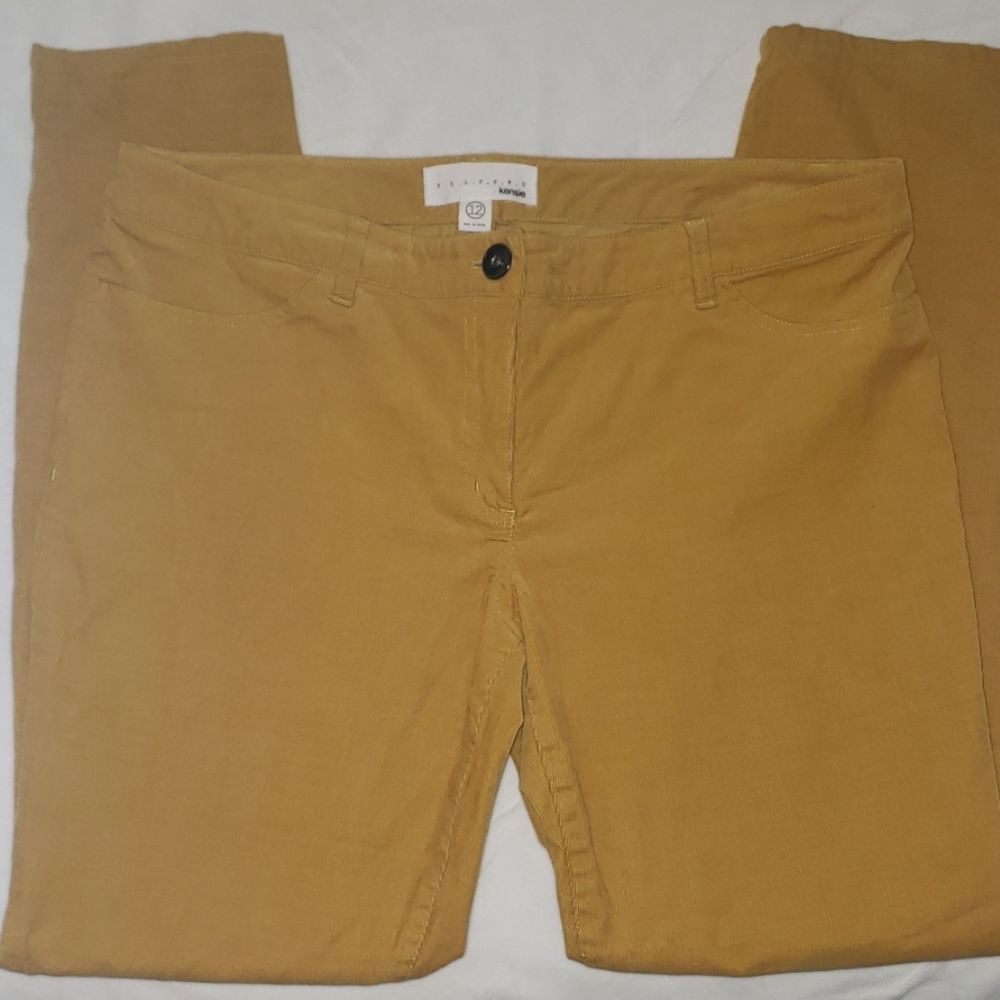 Kensie Keepers sz 12 mustard yellow corduroy pants